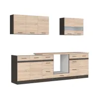 Conjunto de cocina Junona Line 260 cm roble sonoma con encimera