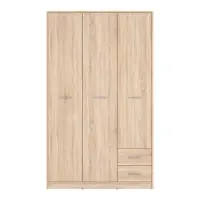 Armario de tres puertas Nepo Plus 118 cm con cajones roble sonoma