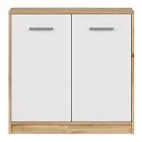 Armario Matos 80 cm de dos puertas roble wotan/blanco