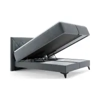 Cama continental Zalea 160x200 con arcón gris