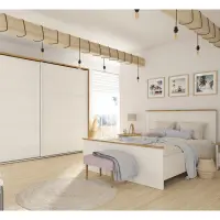 Cama Loksa A 160x200 pino andersen blanco