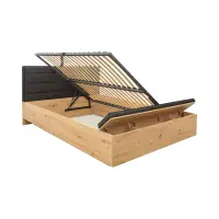 Cama Ostia 140x200 con somier y contenedor roble artisan