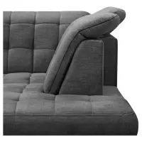 Sofá rinconera derecho Aragon convertible con reposacabezas y asiento regulables gris