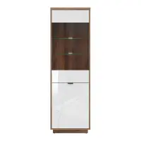 Vitrina Forn 64 cm con 2 puertas roble delano oscuro/blanco brillo