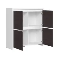 Armario Kaspian 105 cm de cuatro puertas blanco/wengué
