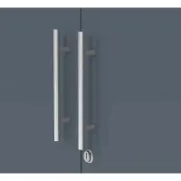 Armario Office Lux 79 cm de dos puertas con llave gris claro/grafito cristal