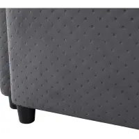 Sofá cama de tres plazas Akaro plegable con contenedor, terciopelo gris