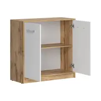 Armario Matos 80 cm de dos puertas roble wotan/blanco