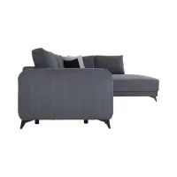 Sofá rinconera universal Martinez convertible con arcón de pana gris oscuro