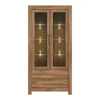 Vitrina Gent 98 cm con 2 puertas y 2 cajones roble stirling