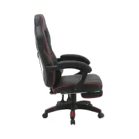 Silla gaming Riku con reposapiés extensible negro