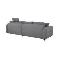 Sofá rinconera universal Twist New desplegable con arcón gris
