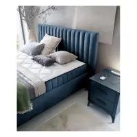 Cama continental Joy 160x200 con contenedores azul