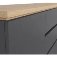 Cómoda Yamael 184 cm con 4 puertas y 2 cajones grafito
