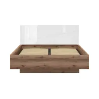 Cama Forn 160x200 con somier y arcón roble delano oscuro/blanco