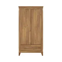 Armario de dos puertas Bergen 102 cm con cajón alerce sibiu dorado