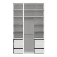 Armario modular Flex 150 cm con puertas y espejo blanco brillo