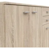 Cómoda Noeda 106 cm con 3 puertas y 2 cajones roble sonoma
