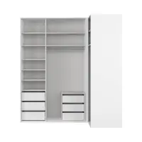 Armario modular Flex 220x116 cm esquinero con espejo blanco brillo