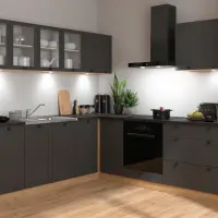 Conjunto de cocina de esquina Junona Line 220x240 grafito con encimera