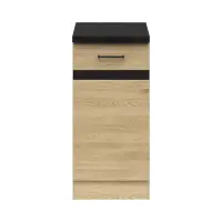 Mueble bajo de cocina Junona Line 40 cm derecho roble bernstein con encimera