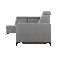 Sofá rinconera izquierdo Amado convertible con arcón gris
