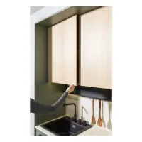Iluminación LED con estante de 225 cm para cocina Milino negro