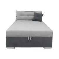 Sofá cama Rico con contenedor y respaldo ajustable gris