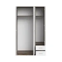 Armario de tres puertas Nepo Plus 118 cm con cajones roble noble/blanco