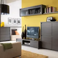 Vitrina suspendida Kaspian 144 cm con puertas wenge