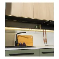 Iluminación LED con estante 210 cm para cocina Milino negra