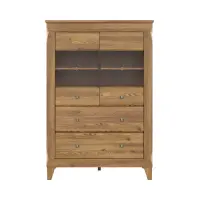 Vitrina Bergen 102 cm con 2 puertas y 2 cajones alerce sibiu dorado