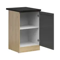 Нижний кухонный шкаф Junona Line 50 см правый графитовый со столешницей