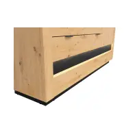 Cómoda Ostia 161 cm con puertas y 4 cajones roble artisan/roble negro