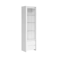 Vitrina Kaspian 56 cm con puertas y 2 cajones blanco