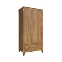 Armario de dos puertas Bergen 102 cm con cajón alerce sibiu dorado