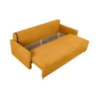 Sofá de tres plazas Sigma convertible con arcón amarillo