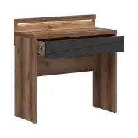 Toaletka z oświetleniem Forn 90 cm z szufladą dąb delano ciemny/czarny