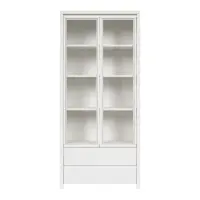 Vitrina Kaspian 90 cm con 2 puertas y 2 cajones blanca