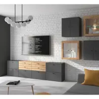 Vitrina System 64 con 2 puertas roble coast evoke