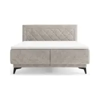 Cama continental Zalea 160x200 con almacenaje beige