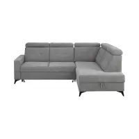 Угловой диван правосторонний Amado раскладной с ящиком серый