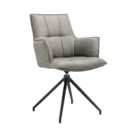 Silla tapizada Osaka giratoria ecopiel gris