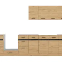 Conjunto de cocina Junona Line 300 cm roble bernstein