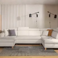 Sofá rinconera derecha Saragossa convertible chenilla beige