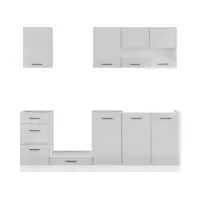 Кухонный гарнитур Junona Line 220 см светло-серый глянец