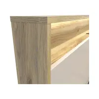 Cama Dalva 160x200 con somier y contenedor roble mauvella/cachemira