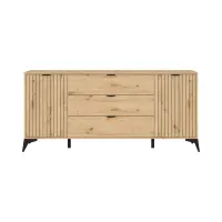 Cómoda Lamea 180 cm con 2 puertas y 3 cajones roble artisan