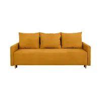Sofá de tres plazas Sigma convertible con arcón amarillo