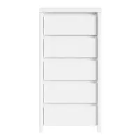 Cómoda Kaspian 56 cm con 5 cajones blanca